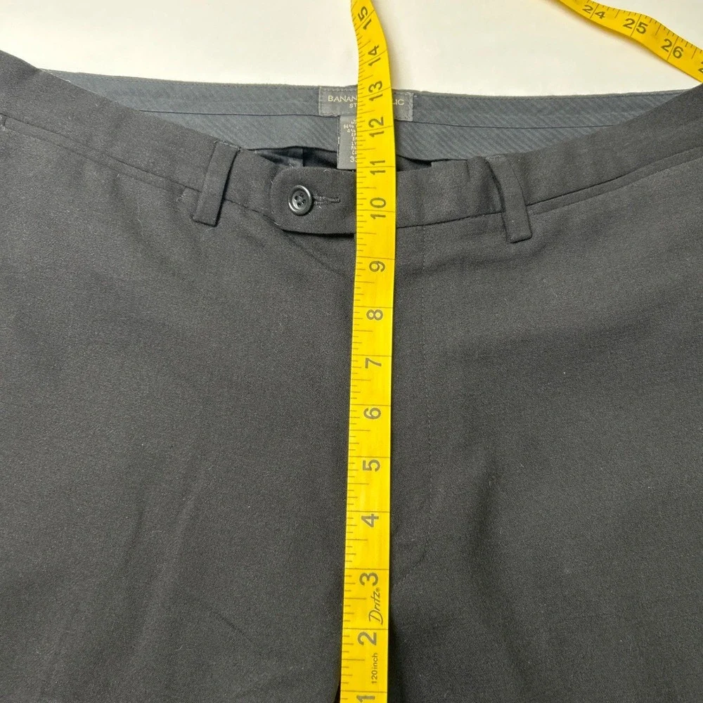 Banana Republic Men Wool Blend Stretch Straight Leg Dress Pants Size 33x32 Black